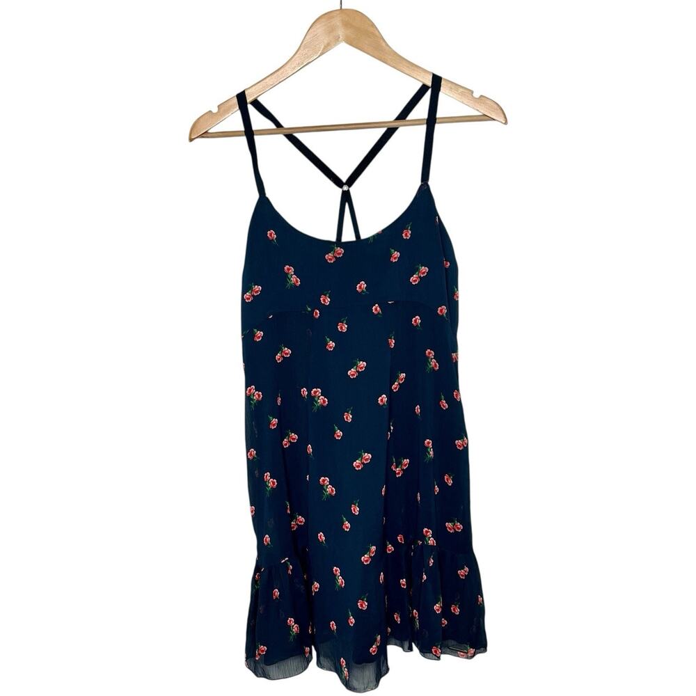 Abercrombie & Fitch Floral Mini Dress Womens M Y2K Coquette Ruffled Sundress